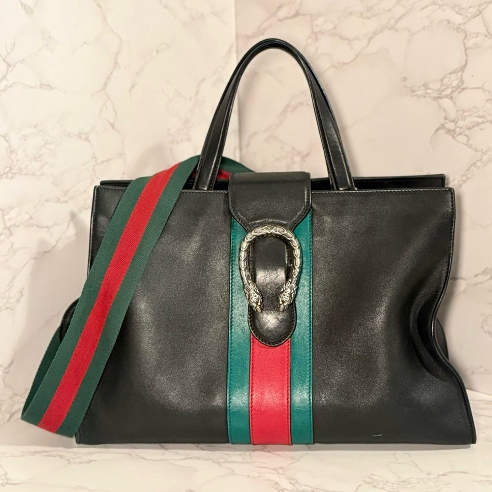 Authentic GUCCI Dionysus Leather Top Handle Bag
